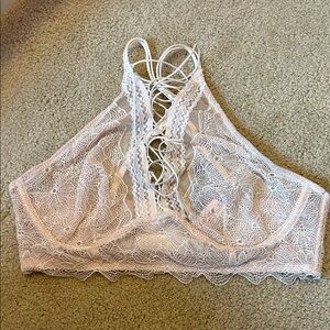 Victoria's Secret Lace-Up Bralette - Cream